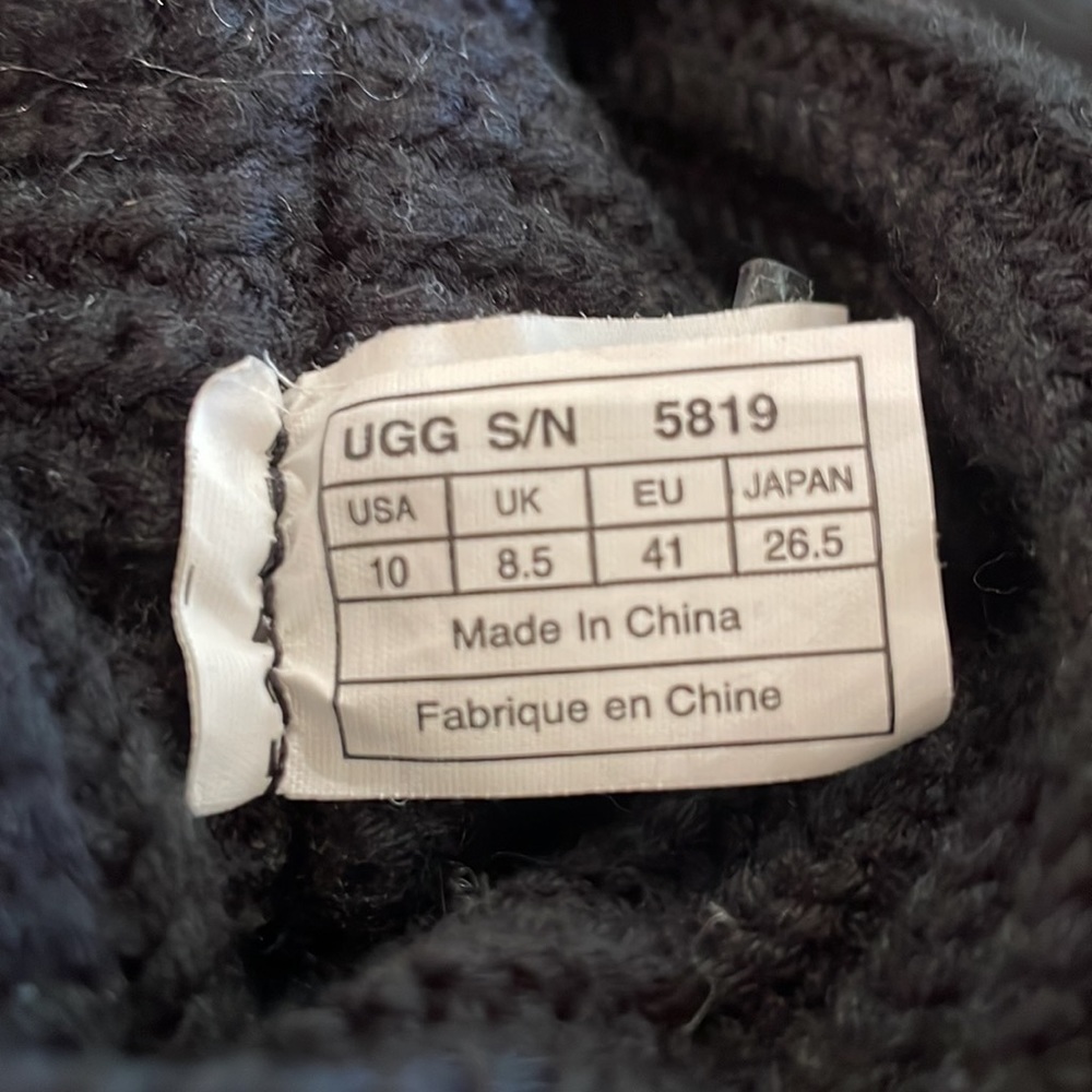 UGG Black Knit Winter Boots - Picture 7 of 8